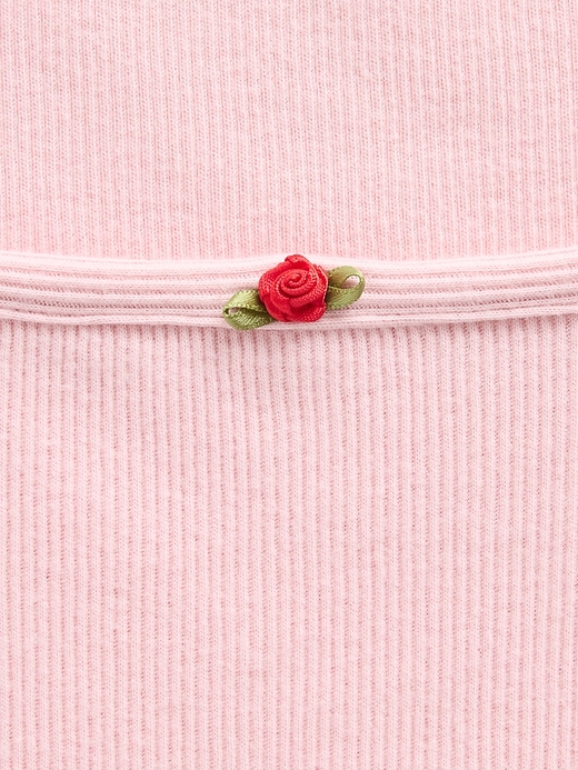 maglia a maniche a sbuffo a coste per bambini