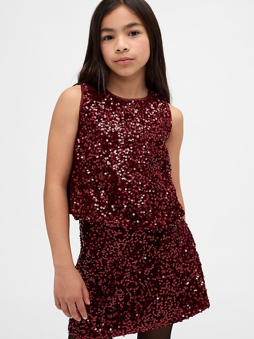 top a bolle con paillettes per bambini