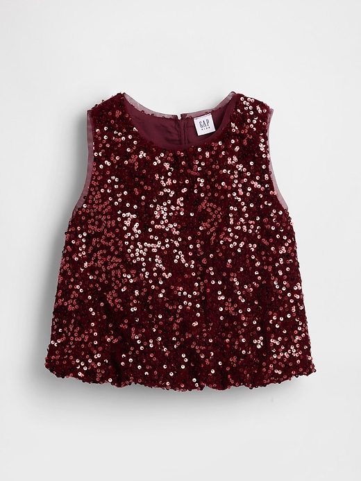 top a bolle con paillettes per bambini