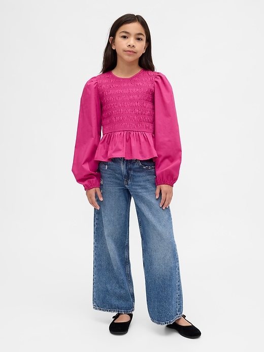 top peplo arricciato per bambini
