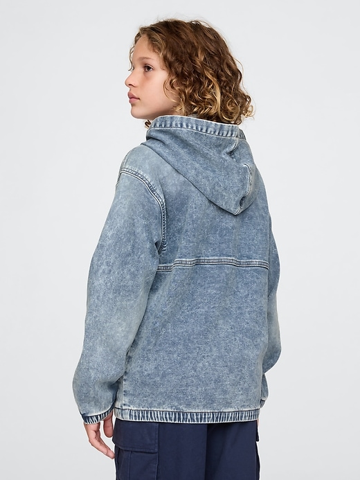 giacca con cappuccio in denim ultra morbido per bambini