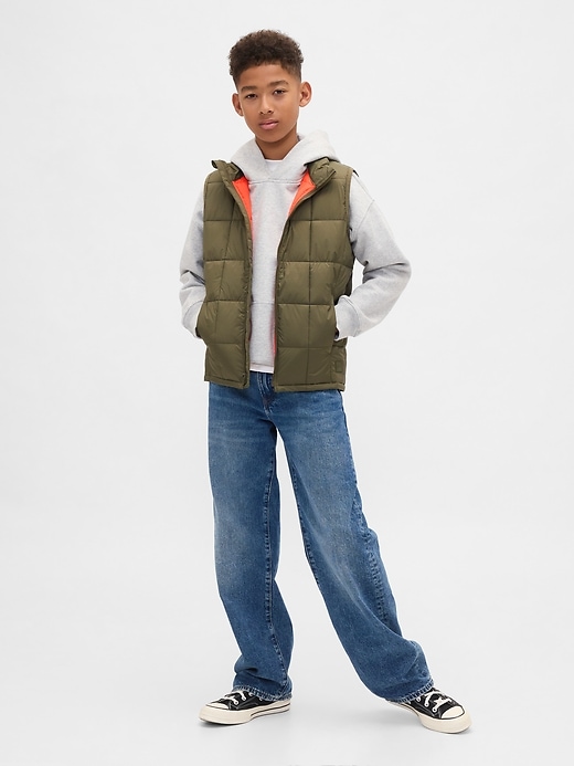 gilet imbottito leggero riciclato per bambini