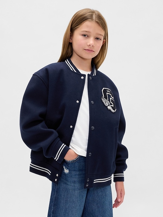giubbotto bomber con logo varsity per bambini