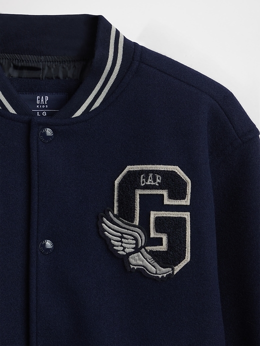 giubbotto bomber con logo varsity per bambini