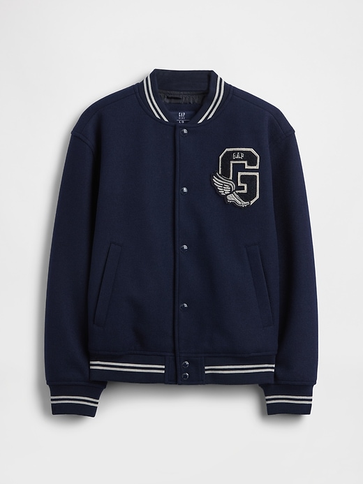 giubbotto bomber con logo varsity per bambini