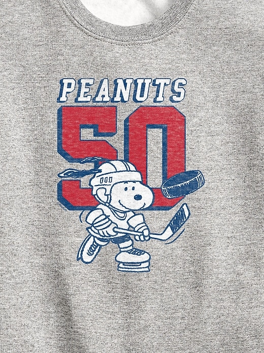 felpa girocollo in pile per bambini peanuts snoopy hockey