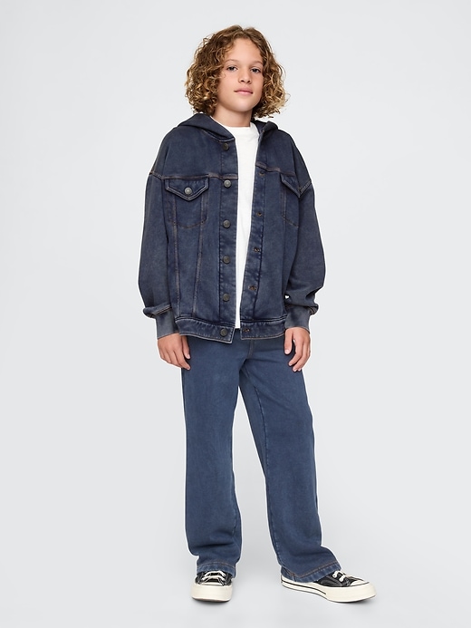 felpa con cappuccio e giacca in denim per bambini