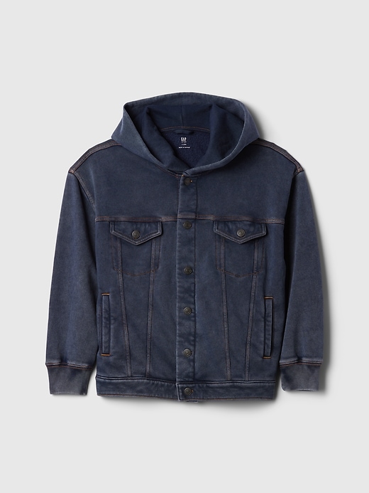 felpa con cappuccio e giacca in denim per bambini