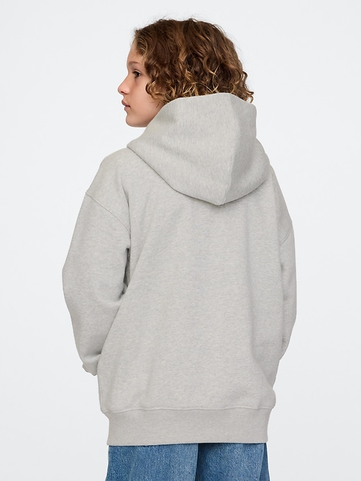 felpa con cappuccio e zip con logo morbido vintage per bambini
