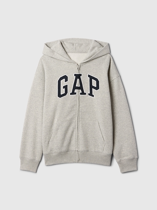 felpa con cappuccio e zip con logo morbido vintage per bambini