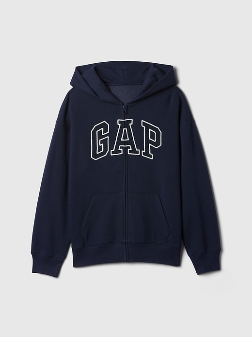 felpa con cappuccio e zip con logo morbido vintage per bambini