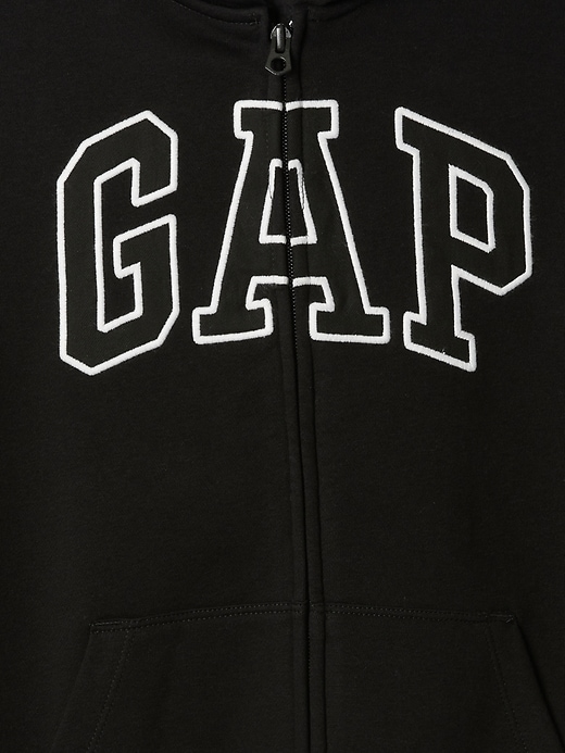felpa con cappuccio e zip con logo morbido vintage per bambini