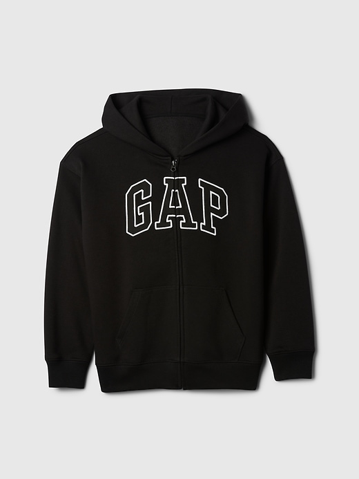 felpa con cappuccio e zip con logo morbido vintage per bambini