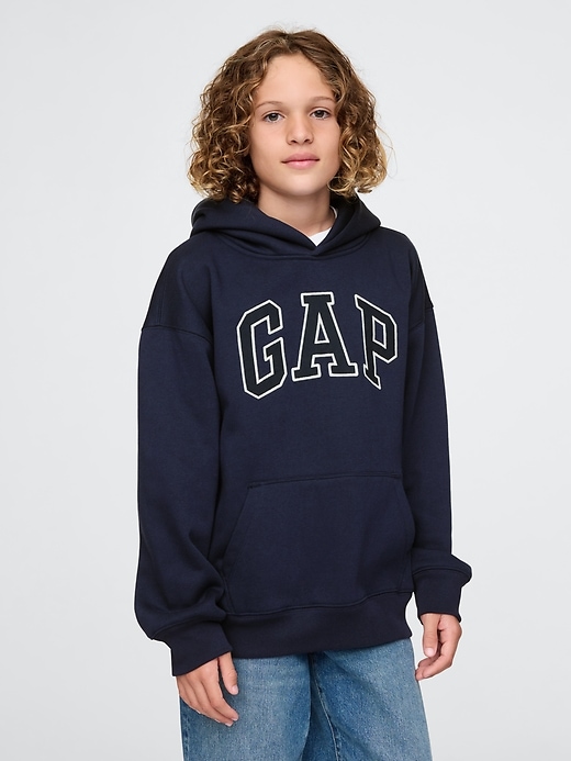 felpa con cappuccio con logo vintagesoft per bambini