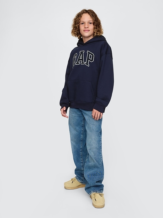 felpa con cappuccio con logo vintagesoft per bambini