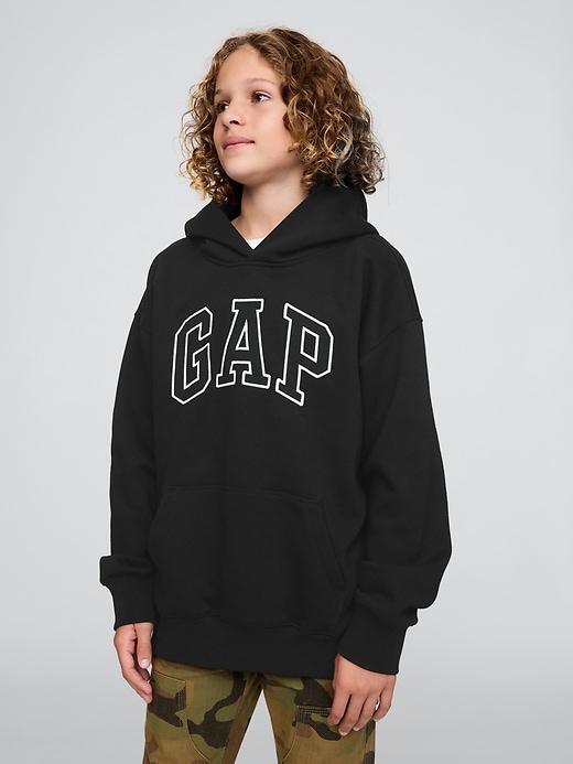 felpa con cappuccio con logo vintagesoft per bambini