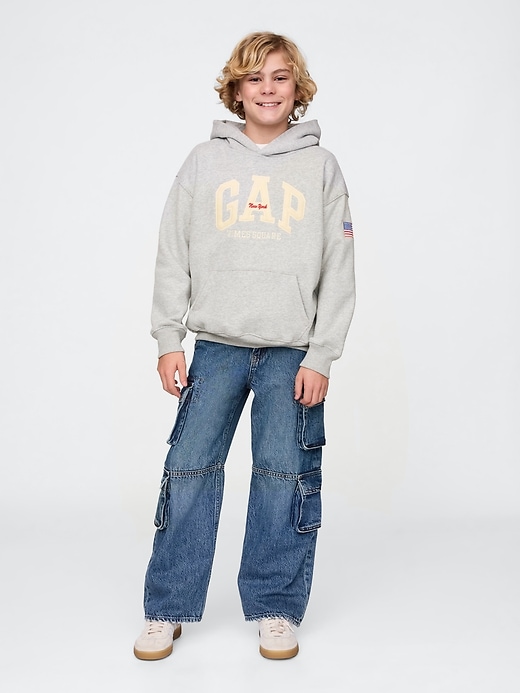 felpa con cappuccio vintagesoft nyc times square per bambini