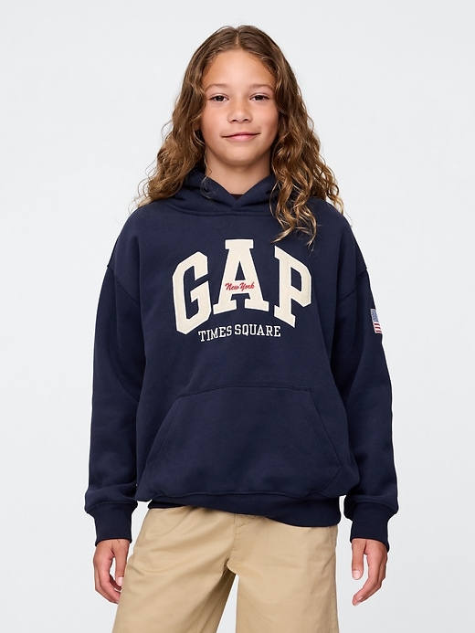 felpa con cappuccio vintagesoft nyc times square per bambini