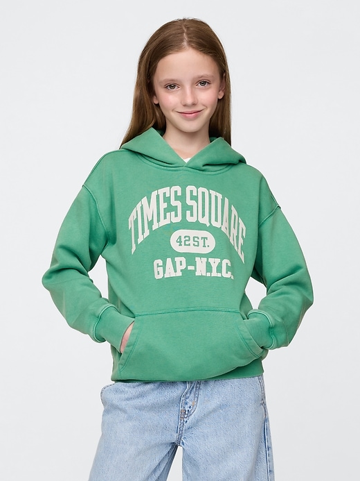 felpa con cappuccio vintagesoft nyc times square per bambini