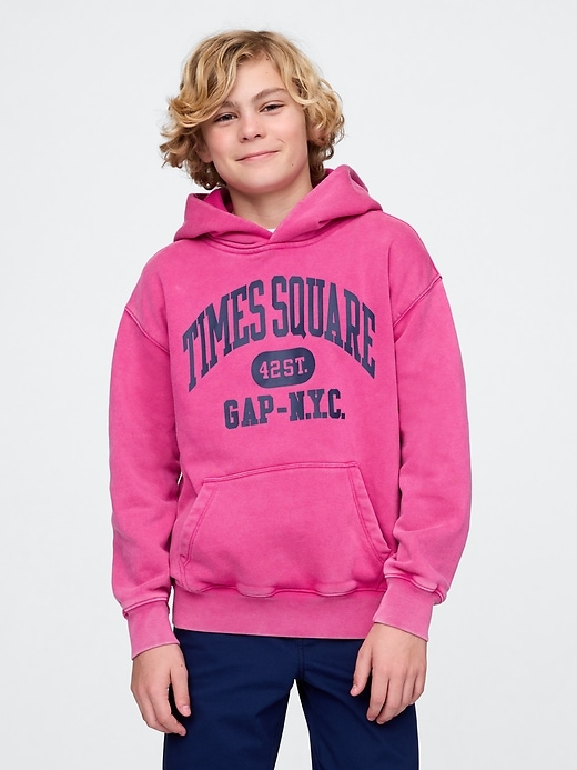 felpa con cappuccio vintagesoft nyc times square per bambini