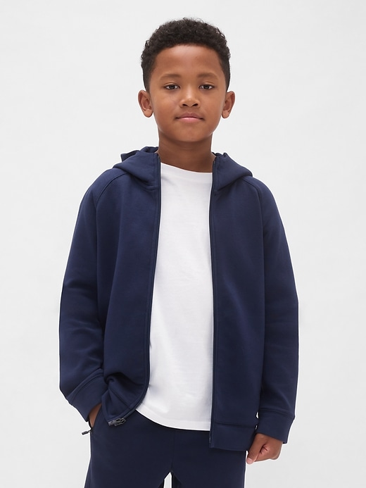 felpa con cappuccio e zip ad asciugatura rapida gapfit tech per bambini