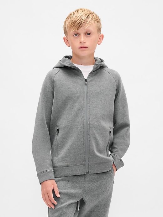 felpa con cappuccio e zip ad asciugatura rapida gapfit tech per bambini