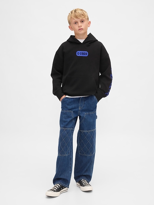 felpa con cappuccio e logo gapfit tech ad asciugatura rapida per bambini