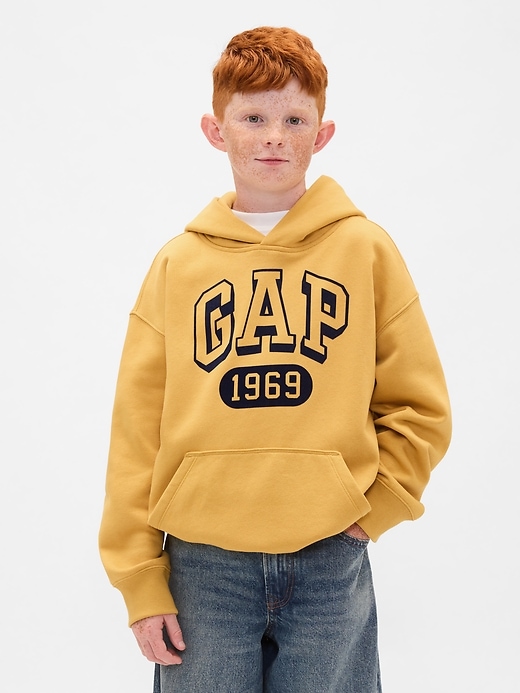 felpa con cappuccio con logo vintagesoft per bambini