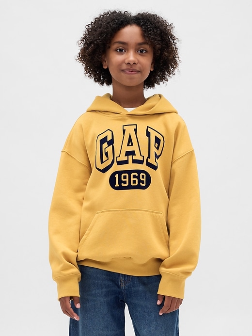 felpa con cappuccio con logo vintagesoft per bambini