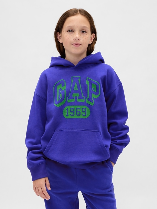 felpa con cappuccio con logo vintagesoft per bambini