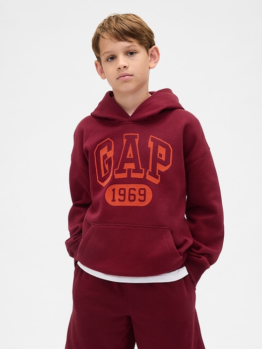 felpa con cappuccio con logo vintagesoft per bambini