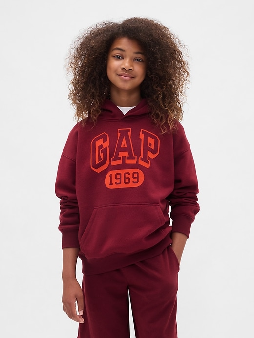 felpa con cappuccio con logo vintagesoft per bambini