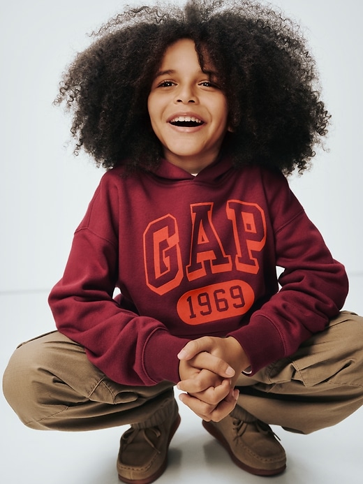 felpa con cappuccio con logo vintagesoft per bambini