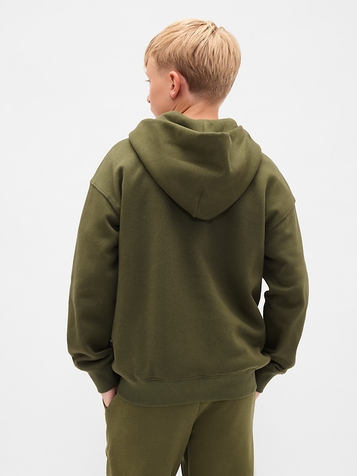 felpa con cappuccio e zip con logo vintagesoft per bambini