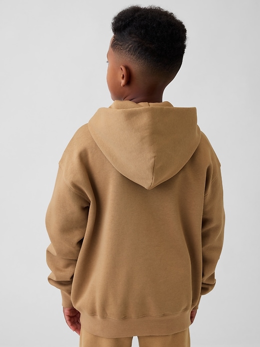 felpa con cappuccio e zip con logo vintagesoft per bambini