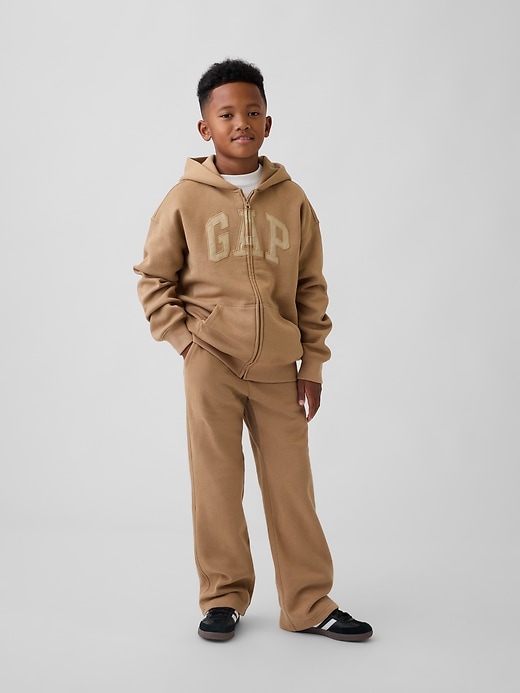 felpa con cappuccio e zip con logo vintagesoft per bambini