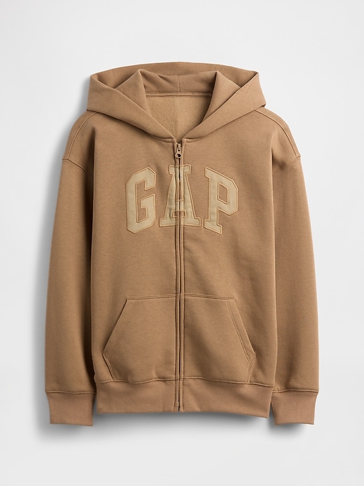 felpa con cappuccio e zip con logo vintagesoft per bambini
