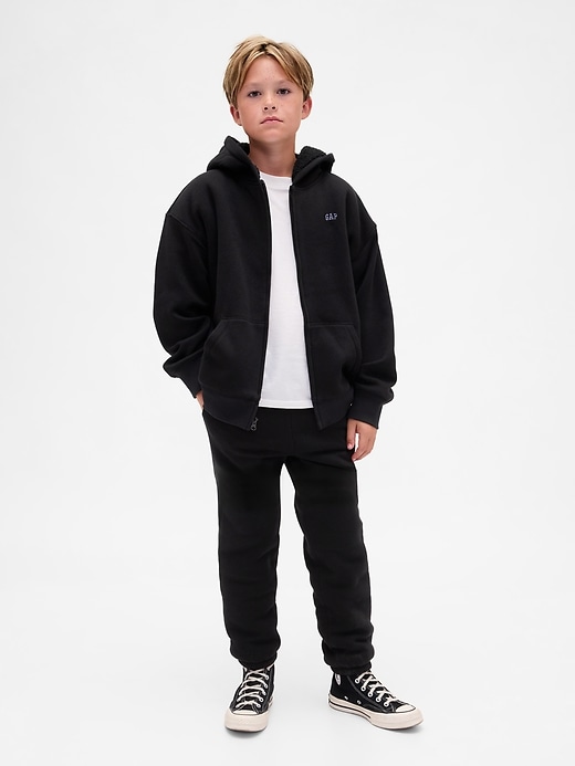 pantaloni da jogging rilassati con fodera in sherpa per bambini