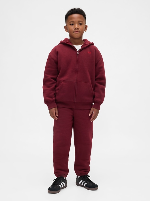 pantaloni da jogging rilassati con fodera in sherpa per bambini