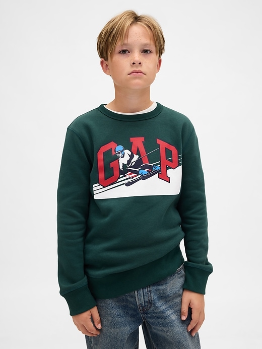 felpa con logo grafico per bambini
