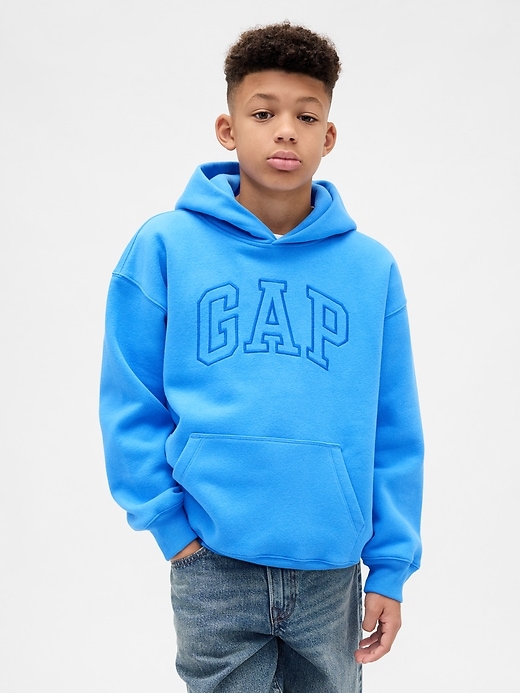 felpa con cappuccio e logo rilassato vintagesoft per bambini