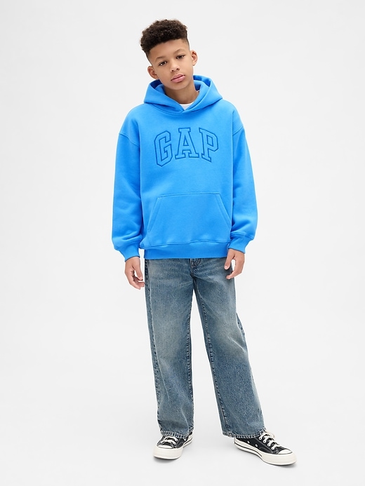 felpa con cappuccio e logo rilassato vintagesoft per bambini