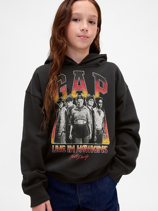 felpa con cappuccio grafica vintage e morbida stranger things per bambini