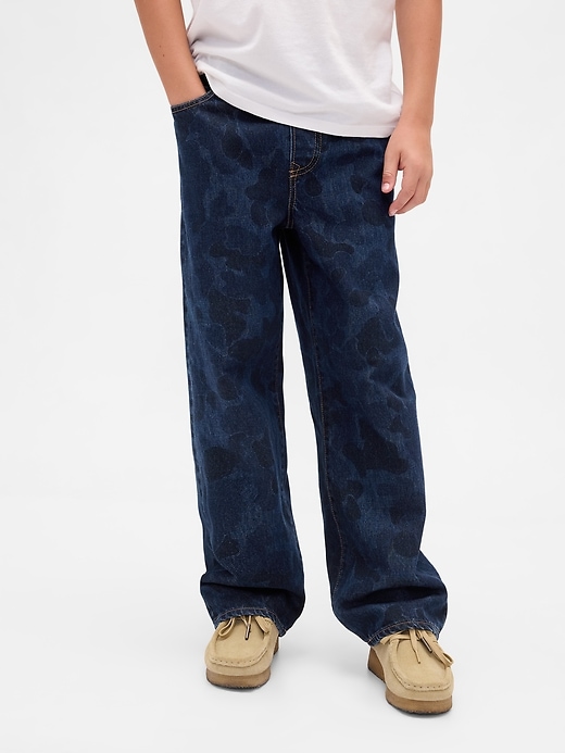 jeans larghi mimetici per bambini