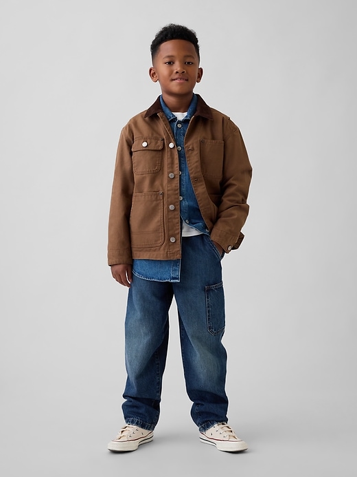 jeans da carpentiere facili e spazzolati per bambini