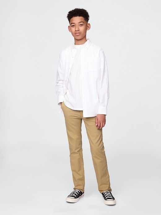 pantaloni cachi elasticizzati dritti per bambini uniformi