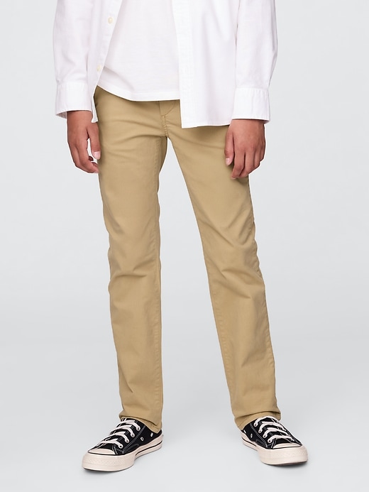 pantaloni cachi elasticizzati dritti per bambini uniformi