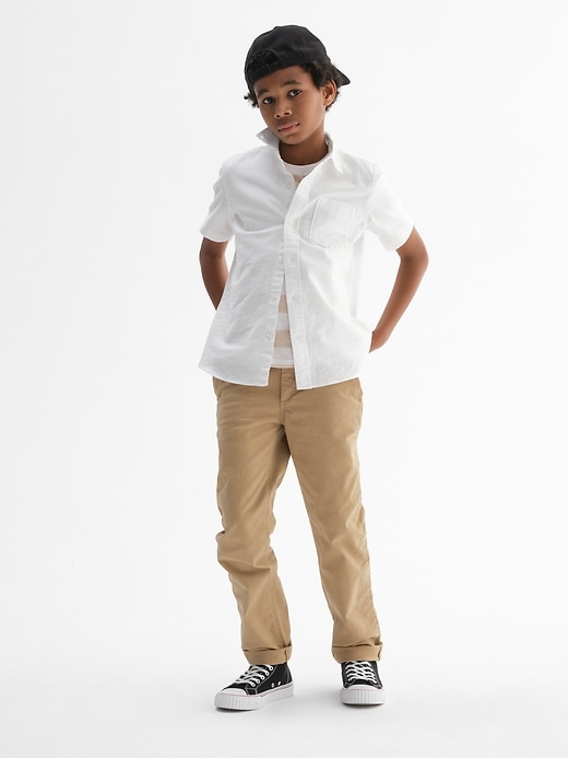 pantaloni cachi elasticizzati dritti per bambini uniformi