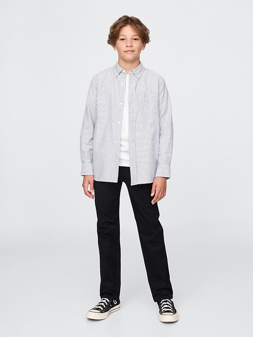 pantaloni cachi elasticizzati dritti per bambini uniformi