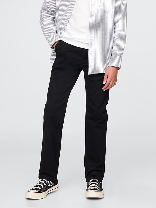 pantaloni cachi elasticizzati dritti per bambini uniformi